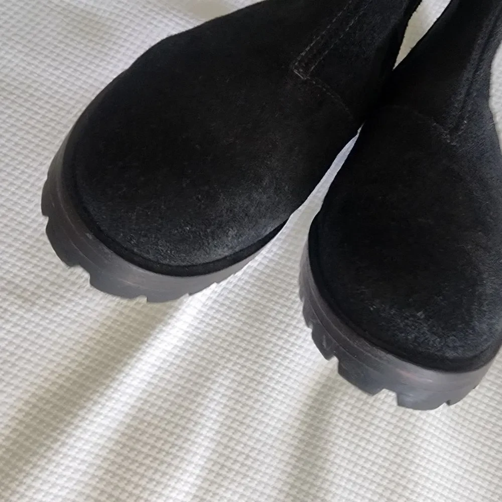 Jack Rogers Suede Leather Chelsea Black Ankle Boots